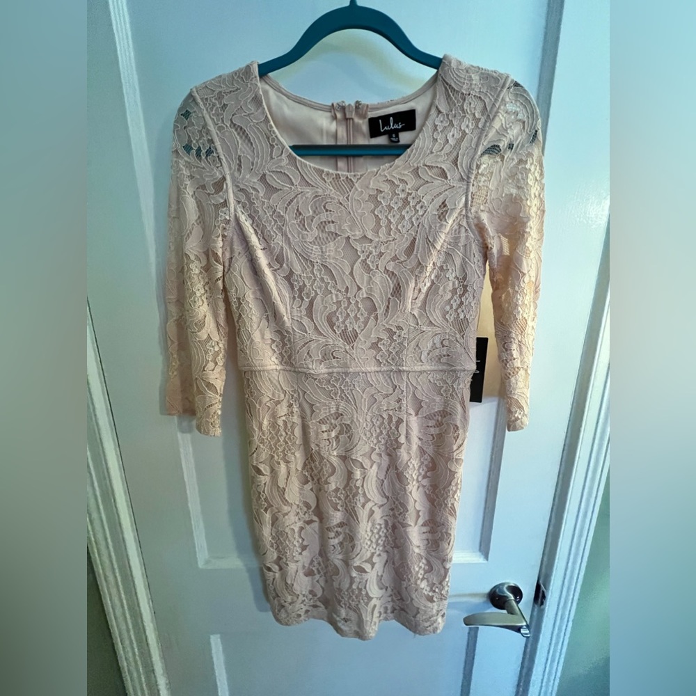 Pink Lace Lulus Mini Dress